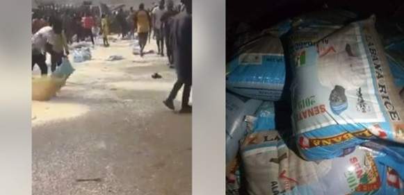 Angry youths destroy APC campaign rice in Ekiti (video)