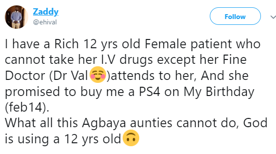 Twitter users react after doctor revealed that he has a 12-year-old rich female patient crushing on him