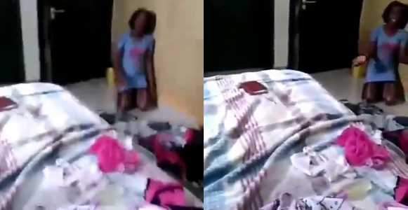 Househelp gets caught with underwear belonging to her madam and her madam's daughter (video)