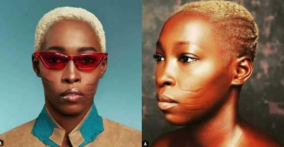 Nigerian model with tribal marks, Adetutu Alabi arrested because of her gold hair