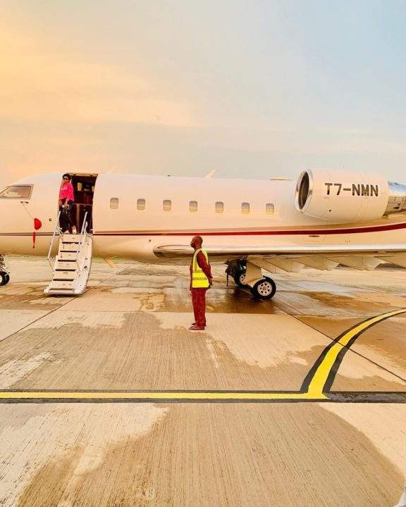 Regina Daniels congratulates husband as he acquires a private jet (Photos)