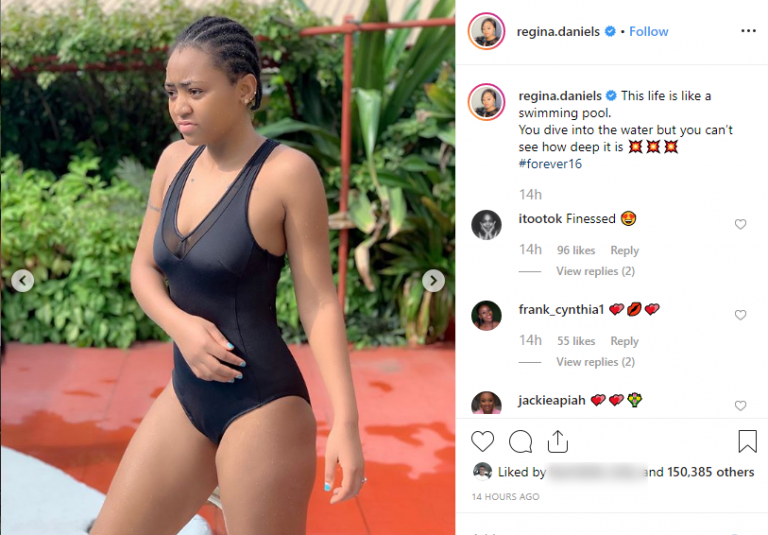 Regina Daniels Shares New Photos Looking Slimmer After Recovering From Strange Illness