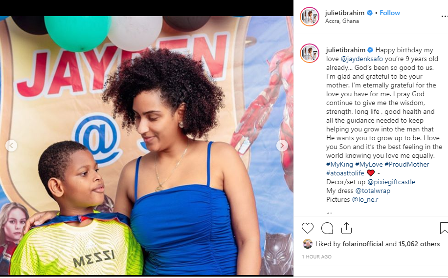 Juliet Ibrahim Celebrates Her Son As He Turns 9