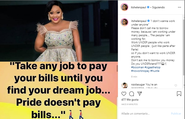 Pride Doesn't Pay Bills, Take Any Job To Pay Your Bills Until You Find Your Dream - Helen Paul