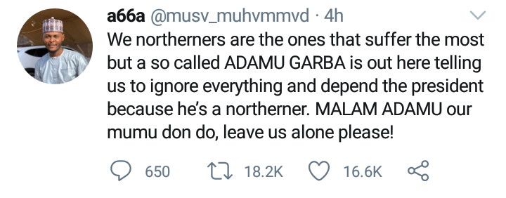 'Our mumu don do' - Man blasts Garba Adamu for asking Northerners to ignore #EndSARS because Buhari is their brother