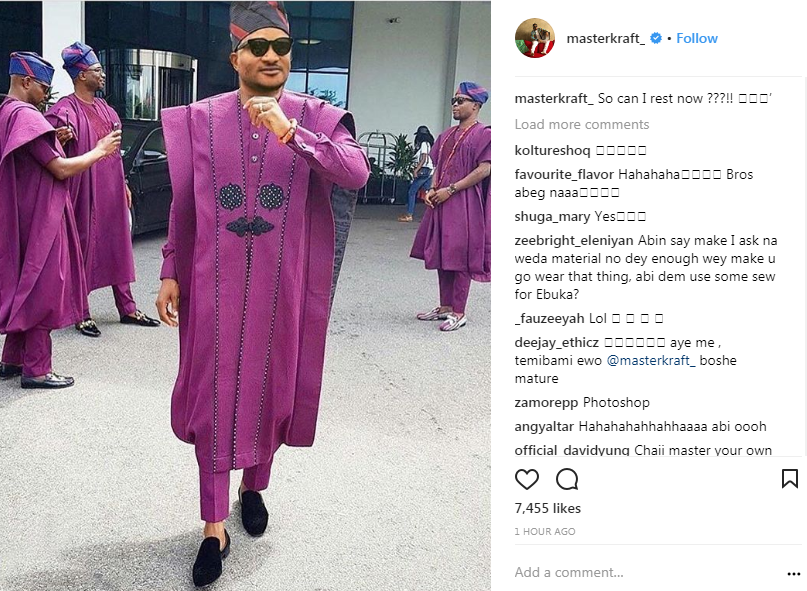 MasterKraft Shares Photo-shopped Photo of Himself in Ebuka's famous Agbada