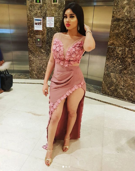 See the dress Lady Wore to Banky W and Adesua's Wedding That Got People Talking