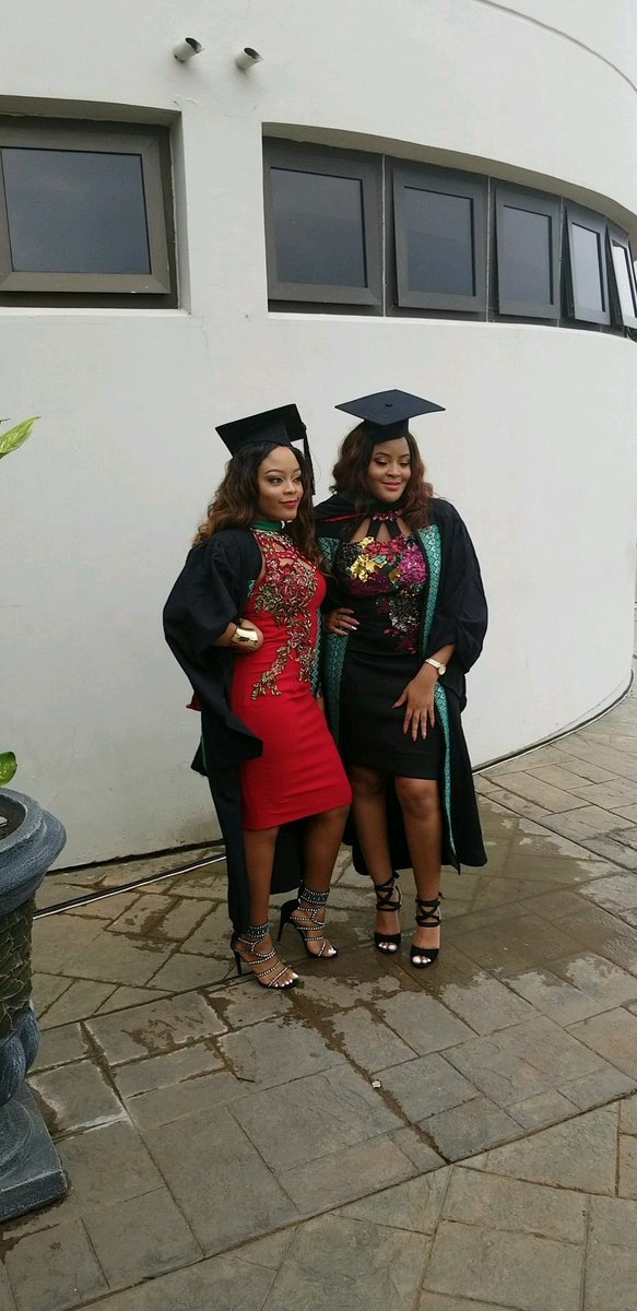 Nigerian slay twins celebrates after graduating with BSc degree in Accounting and B. Pharmacy (Photos)