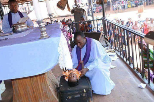 Fr. Mbaka allegedly resurrects dead baby during church crusade in Enugu (Photos)