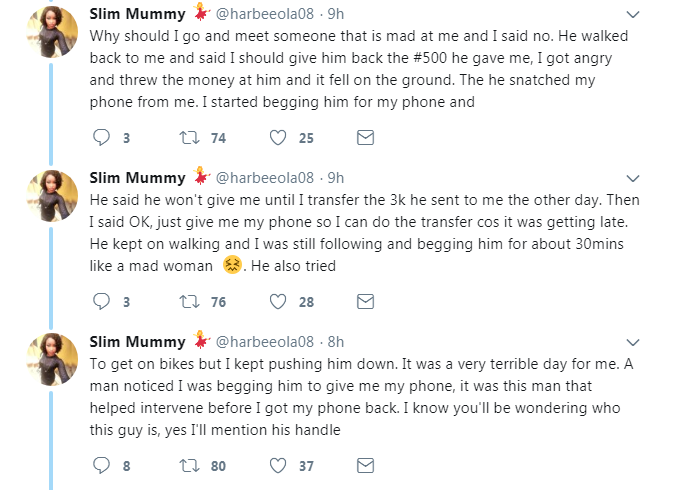 Nigerian Lady calls out guy for allegedly treating her badly after she refused him sex when she visited