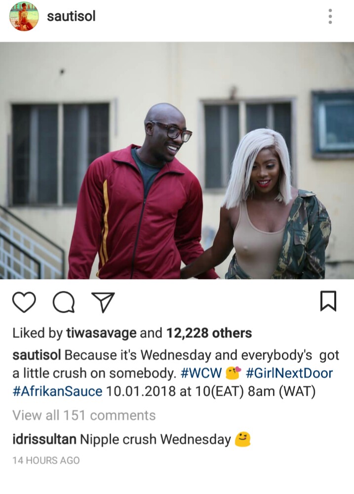 BBA star, Idris Sultan has a crush on Tiwa Savage' n!pples!