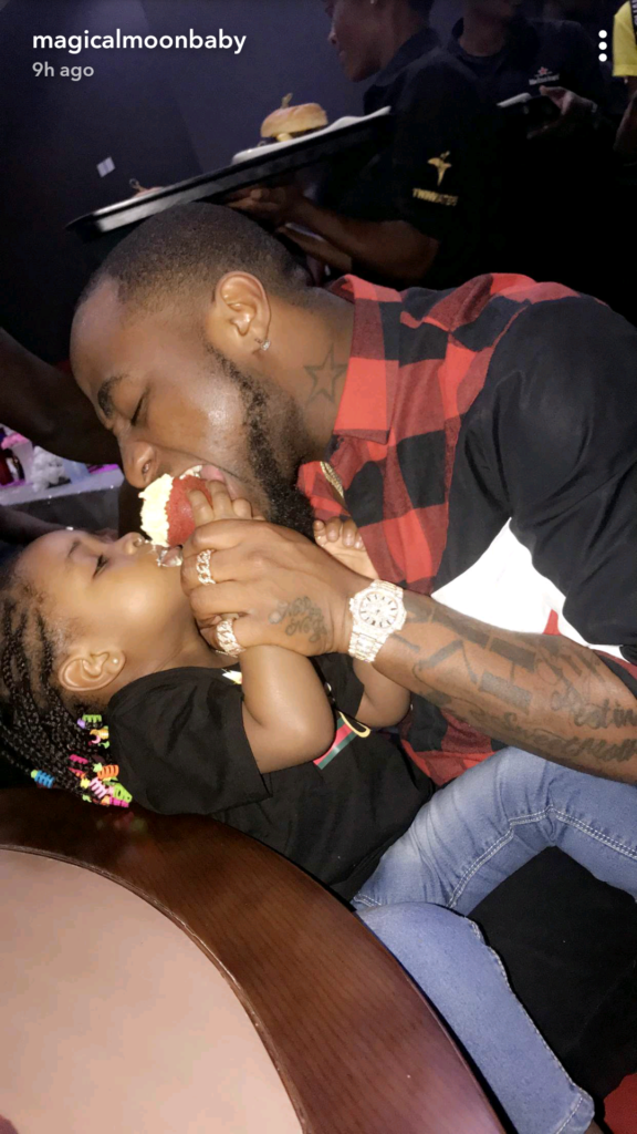 Davido and his first daughter attend Shina Peller's daughter's birthday party (Photos)