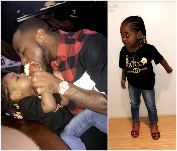 Davido and his first daughter attend Shina Peller's daughter's birthday party (Photos)