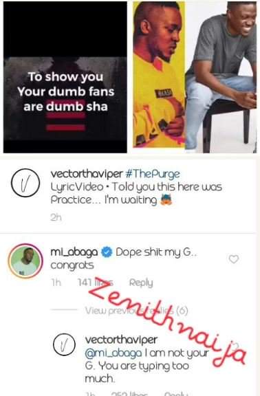 'I Am Not Your G' - Vector Tells MI As He Tries To Comrade With Him
