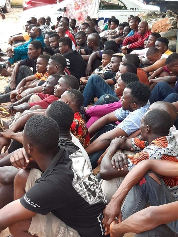 See Moment Anambra Police Paraded 70 Suspects (Photos)