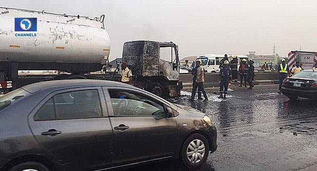 Photos From Scene Of Tanker Explosion In Maryland, Lagos