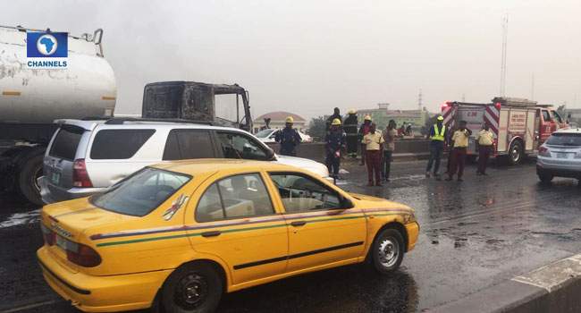 Photos From Scene Of Tanker Explosion In Maryland, Lagos