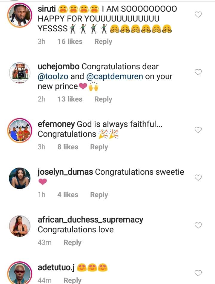 More Photos: Nigerian Celebrities React As OAP, Toolz Shares Her Pregnancy Testimony