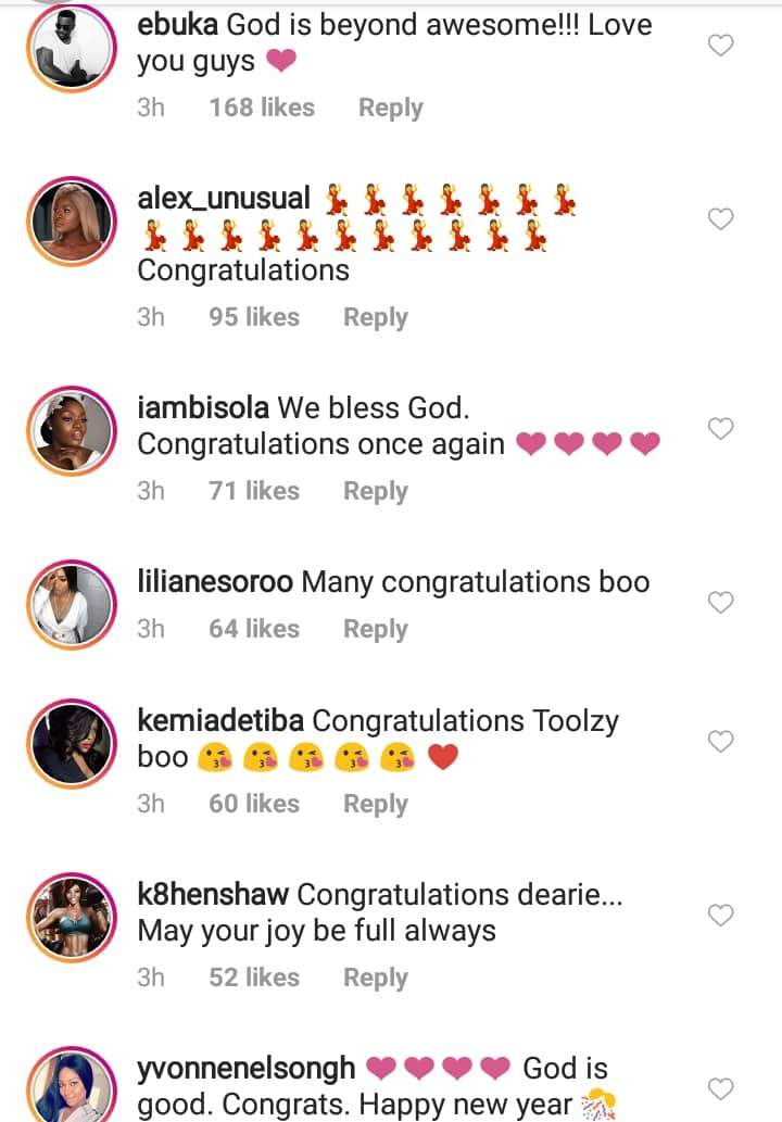 More Photos: Nigerian Celebrities React As OAP, Toolz Shares Her Pregnancy Testimony