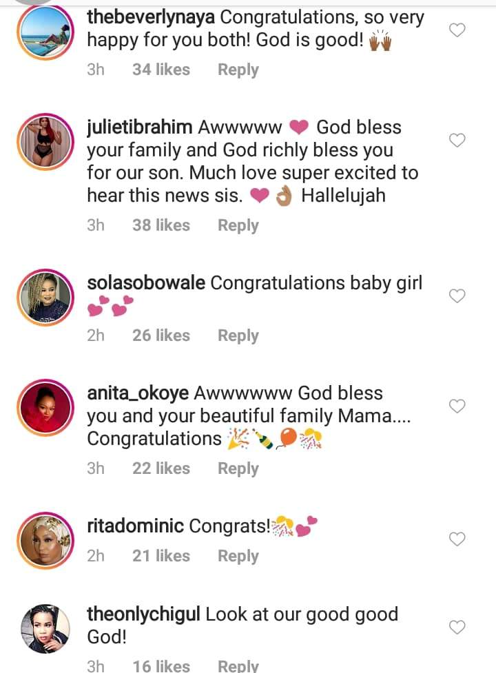 More Photos: Nigerian Celebrities React As OAP, Toolz Shares Her Pregnancy Testimony