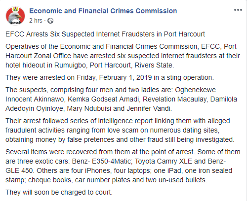 See Yahoo Boys And Yahoo Girls Arrested By EFCC In Port Harcourt
