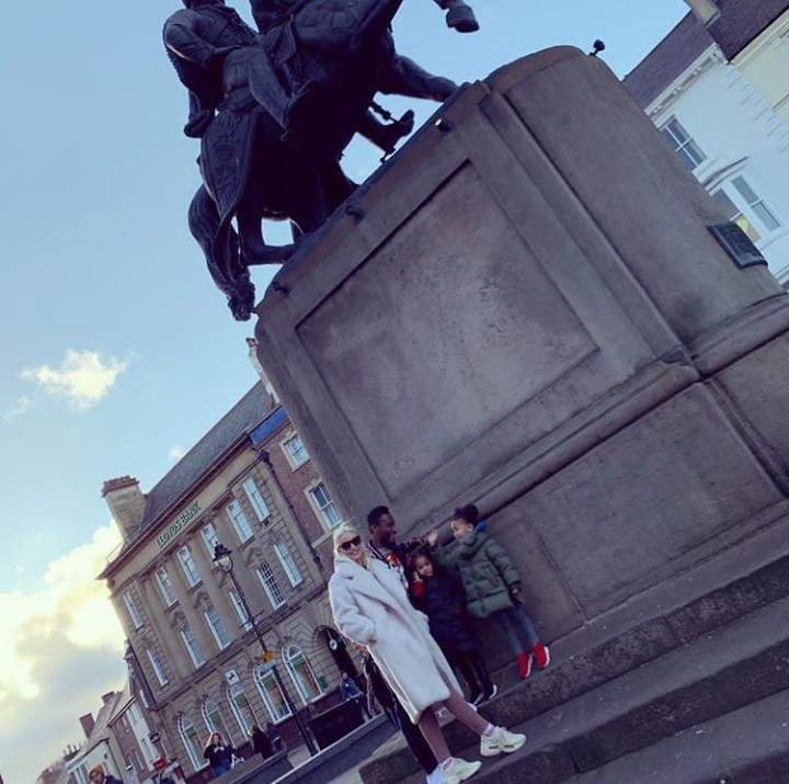 Mikel Obi, His Partner And Their Twin Daughters Enjoy A Stroll In The UK (Photos)