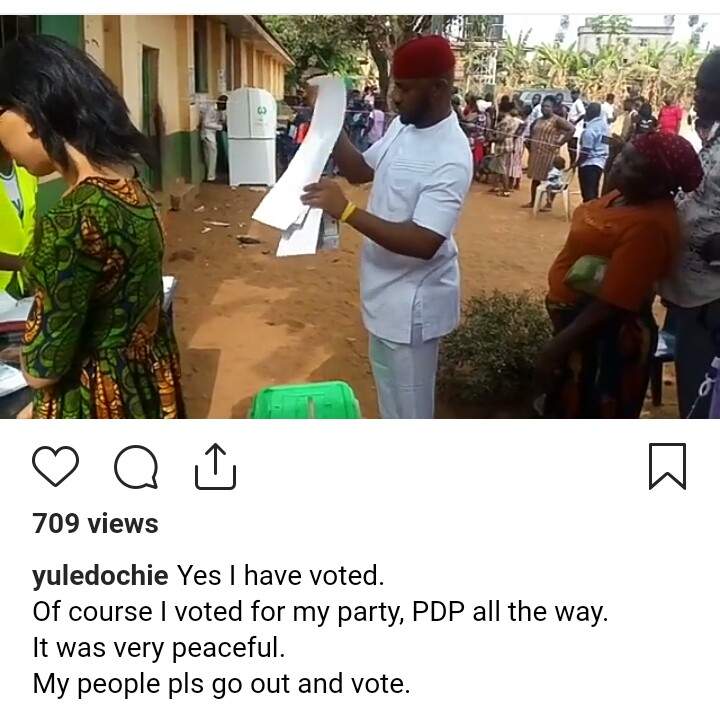 See The Moment Actor Yul Edochie Cast His Vote (Photos)