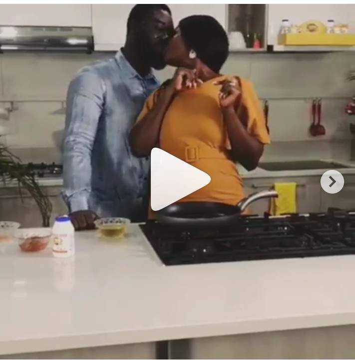 Mercy Johnson And Husband Kiss In The Kitchen On Her Cooking Show