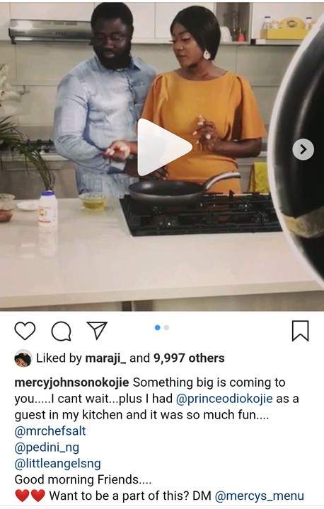Mercy Johnson And Husband Kiss In The Kitchen On Her Cooking Show