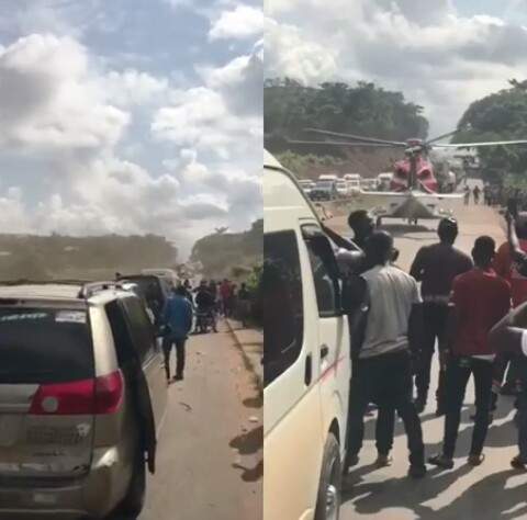 Video: Nigerian Billionaire Stuck In Traffic For Over 2 Hours Gets Picked By Helicopter
