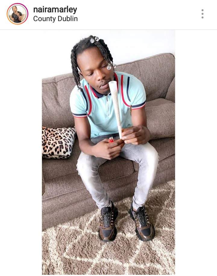 Naira Marley Wraps & Smokes Big Weed (Photos)