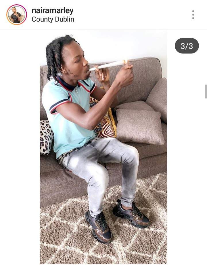 Naira Marley Wraps & Smokes Big Weed (Photos)