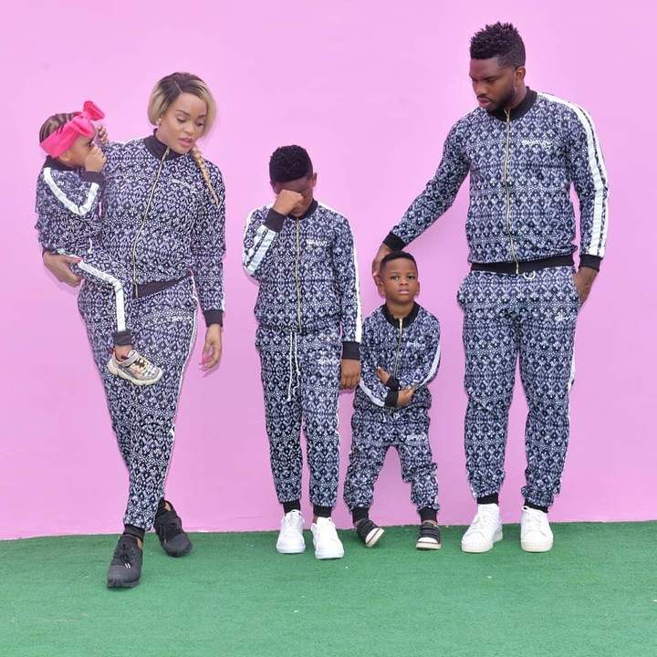 Adaeze And Joseph Yobo Step Out With Their Kids In Matching Outfits (Photos)