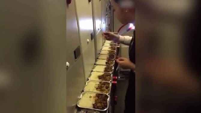 Drama as Air Hostess is Caught Eating Passengers' Meal...Checkout What Happened Next
