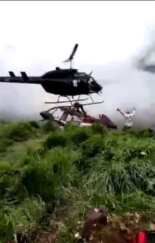 This is the moment a helicopter crash survivor was killed by this chopper which came to save him