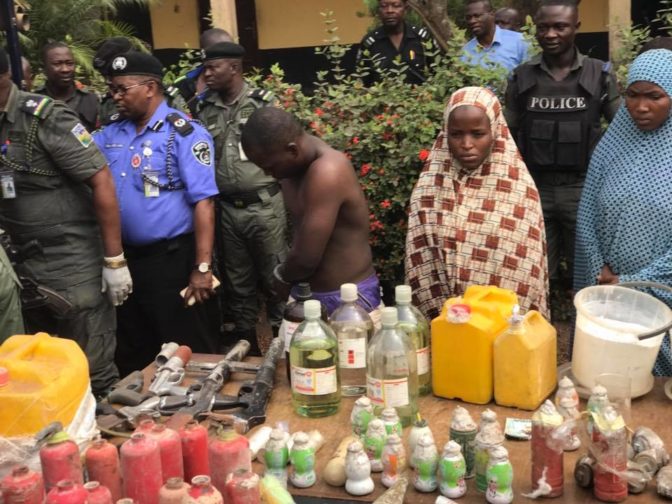 Photos: See the Notorious Bomb Makers Arrested In Edo State and Paraded By Police