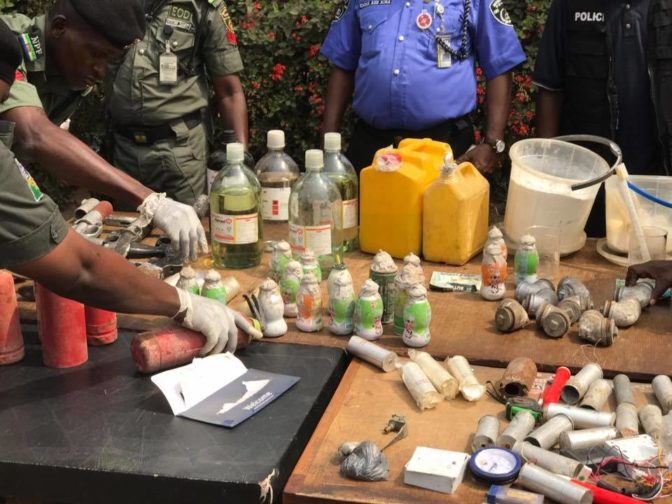 Photos: See the Notorious Bomb Makers Arrested In Edo State and Paraded By Police