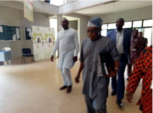 Ex-President, Obasanjo Begins His New Job At National Open University, Meets Students (Photo)