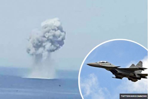 RUSSIAN PLANE: The SU-30 came down off the coast of Syria