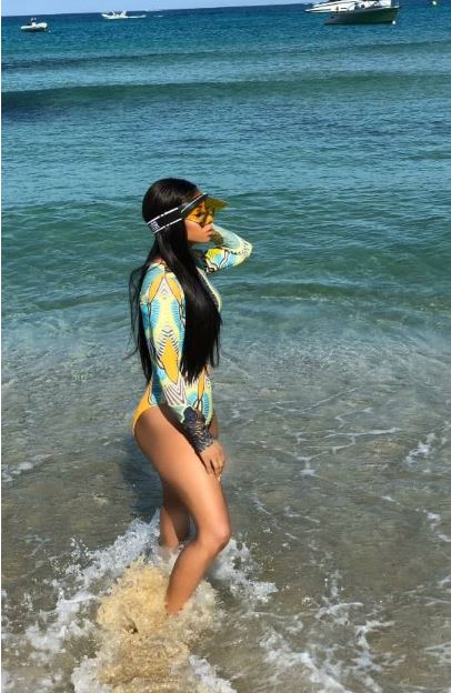Toke Makinwa Flaunts Hot Legs In A One Piece Swimsuit As She Holidays In France (Photos)