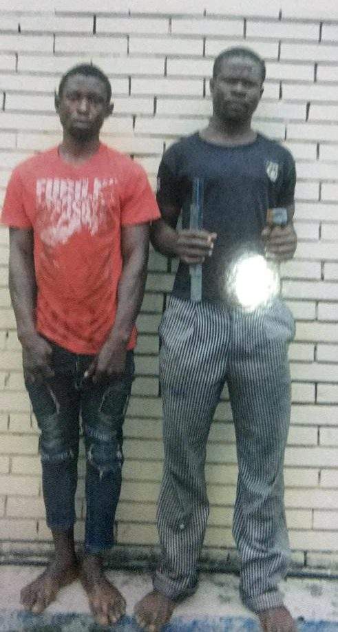 Faces of Two Notorious Traffic Robbers Arrested In Lekki (Photo)