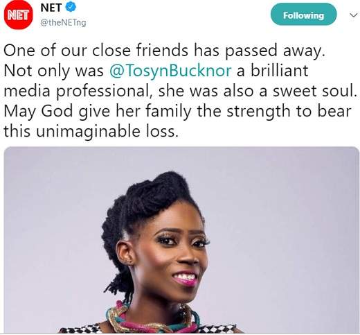 Popular OAP And Singer, Tosyn Bucknor Is Reportedly Dead