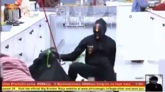 The Funny Moment A Ninja Fell Down In BBNaija Show (Video)