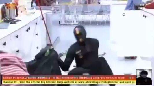 The Funny Moment A Ninja Fell Down In BBNaija Show (Video)