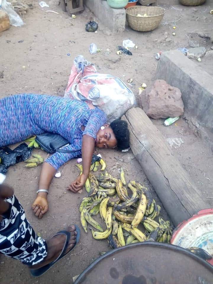 The woman collapsed in Lagos