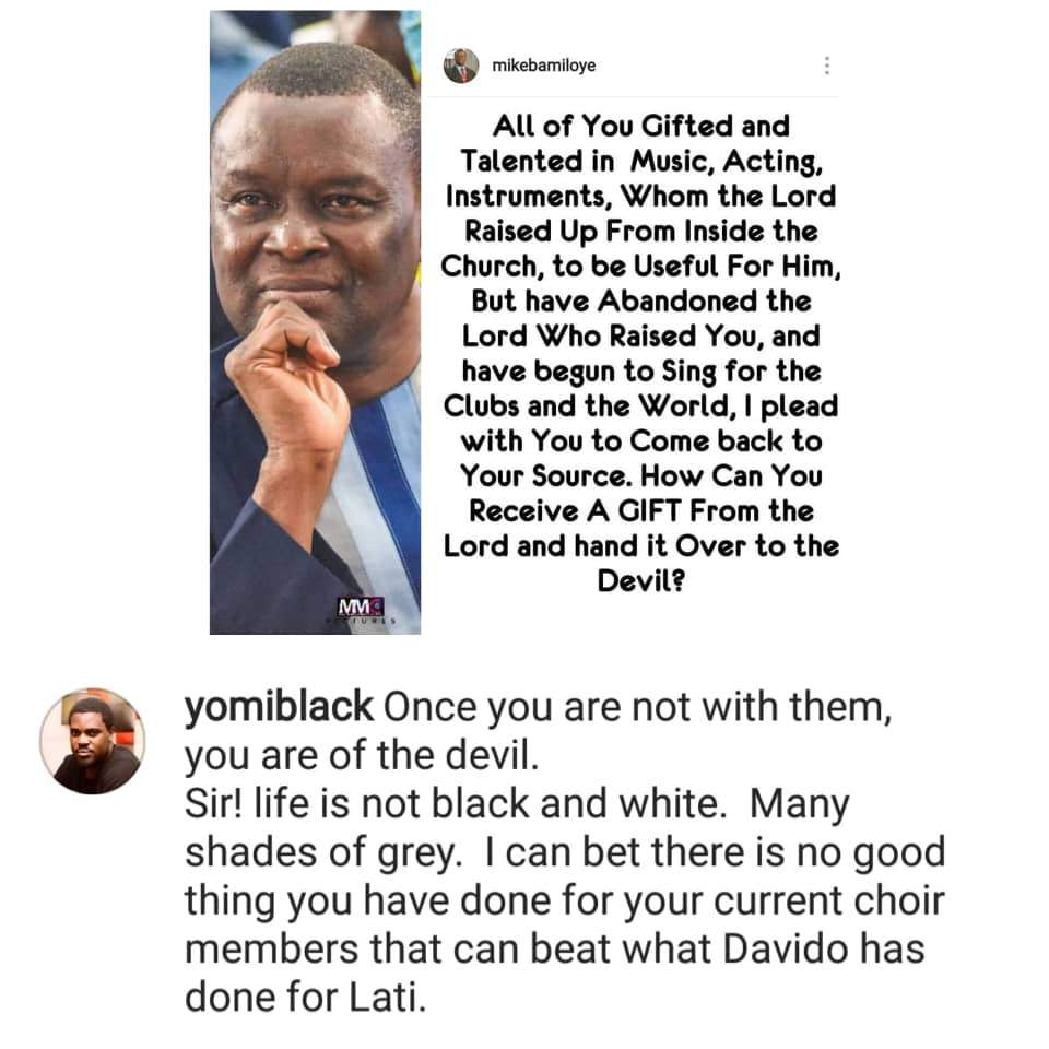 There is no good thing you have done for your choir members that can beat what Davido has done for Lati - Yomi Black