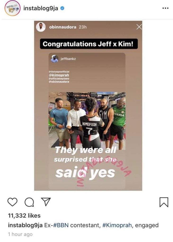 Kim Oprah reacts to her engagement to Jeff.