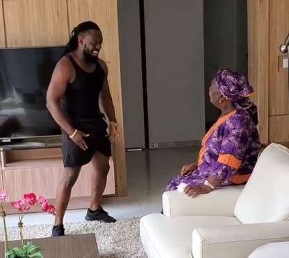 Adorable video of Timaya dancing for his mother