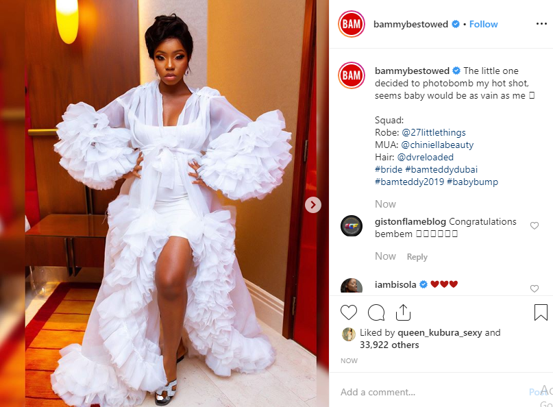 BBNaija's BamBam confirms she's expecting a baby with Teddy A