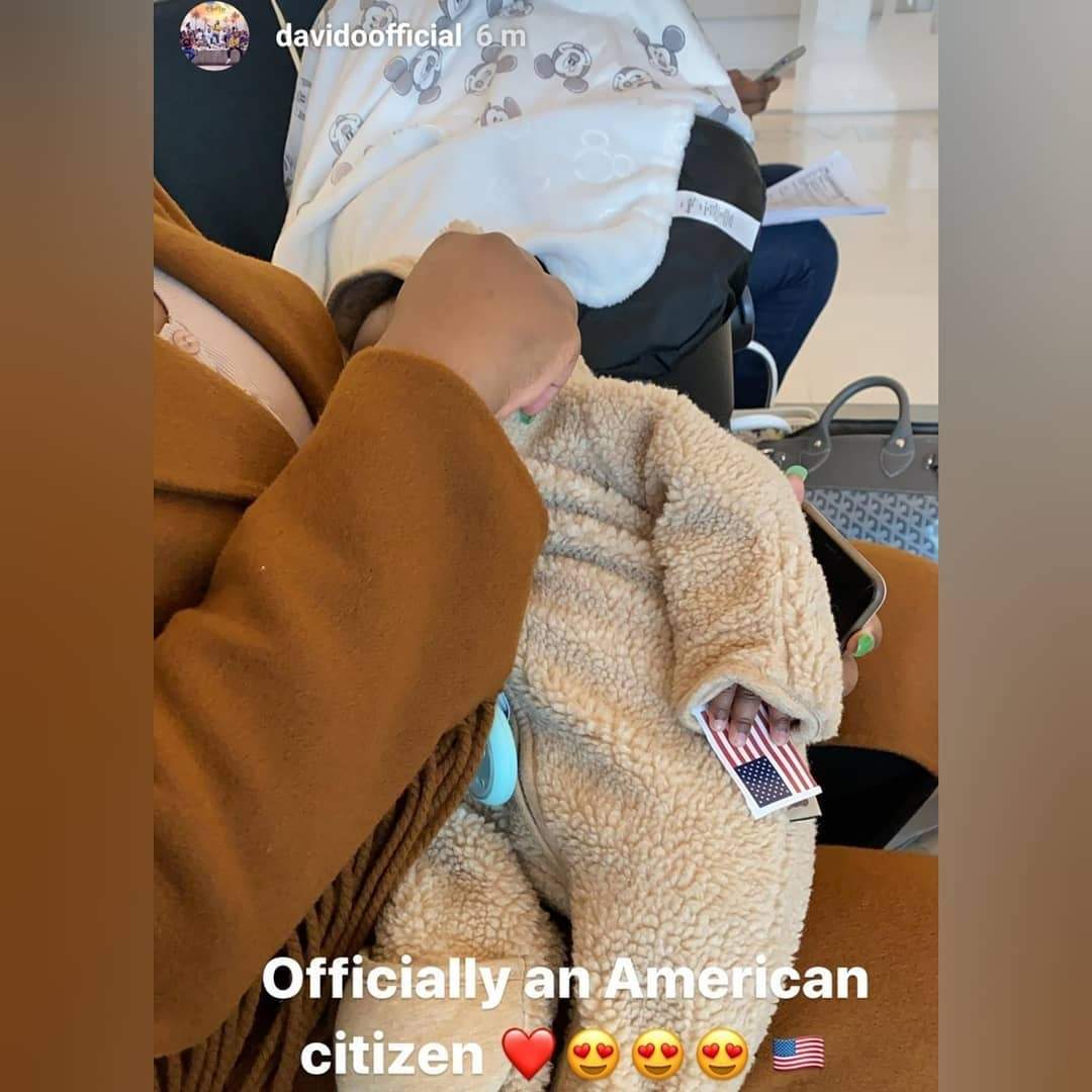 Davido and Chioma's son, Ifeanyi Adeleke Jnr officially becomes US citizen